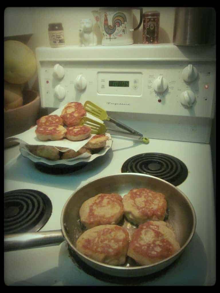 sour cherry sufganiyot frying