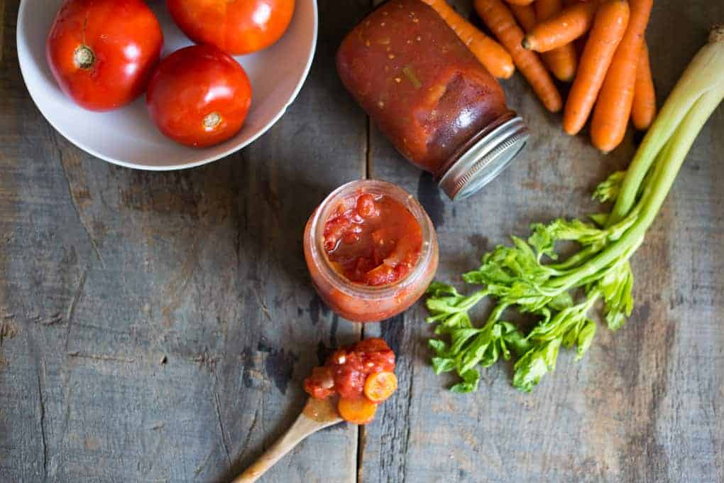 Chunky canned Italian tomato sauce
