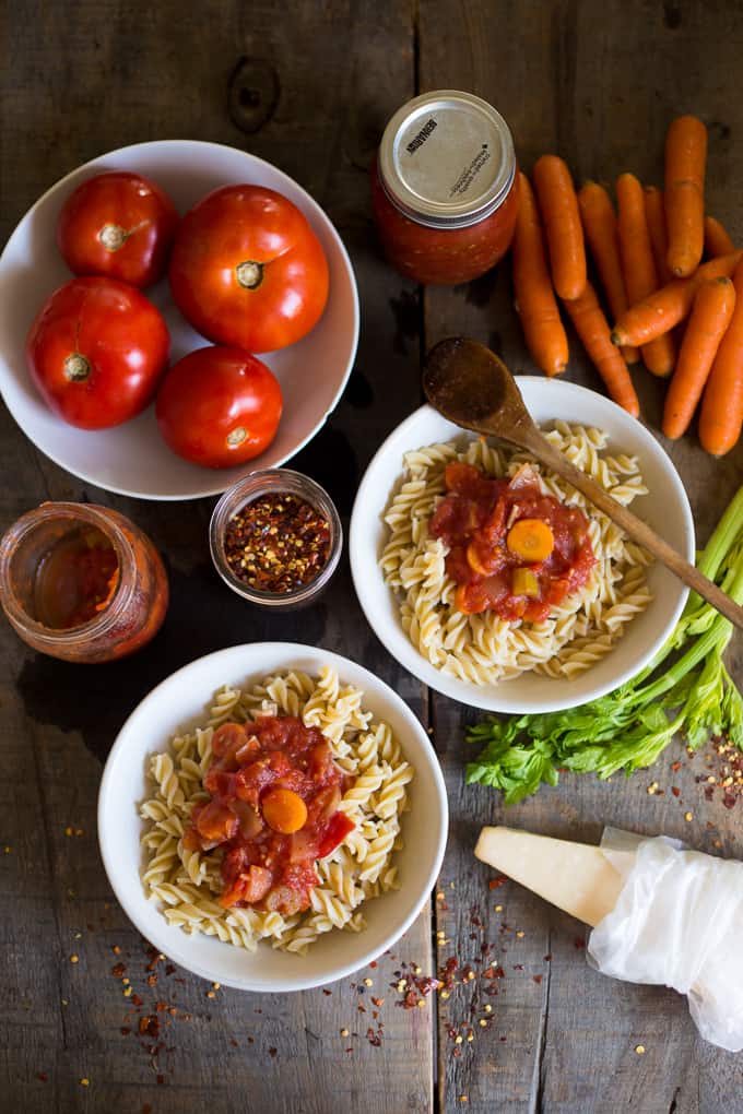 Chunky canned Italian tomato sauce