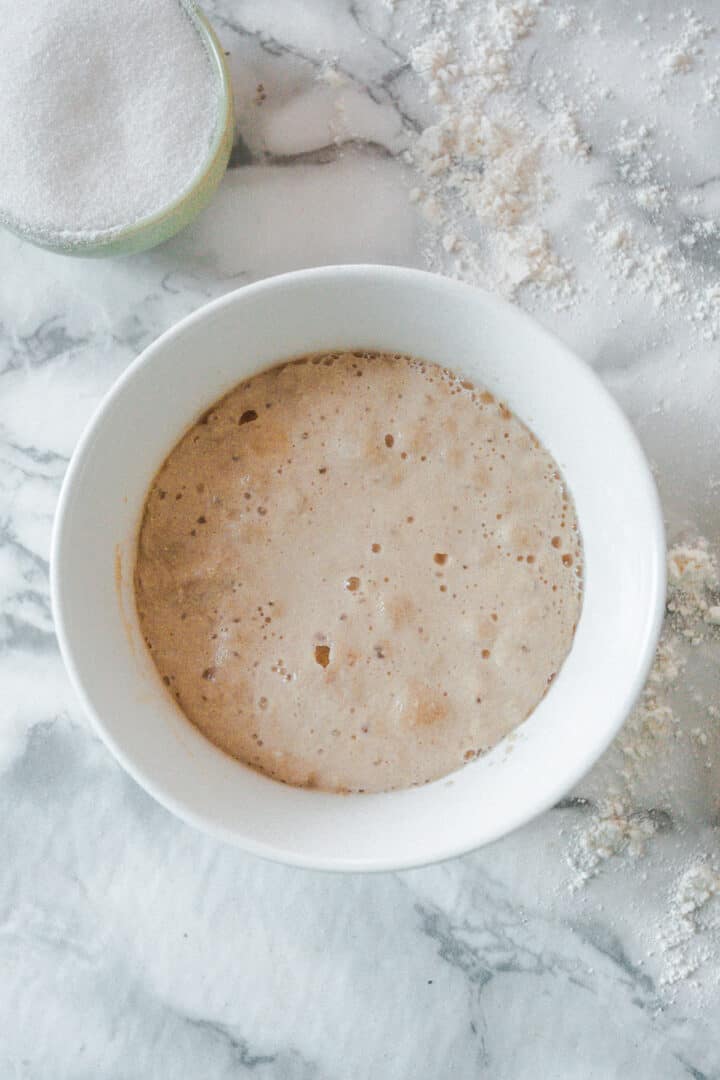 Dough rising in bowl