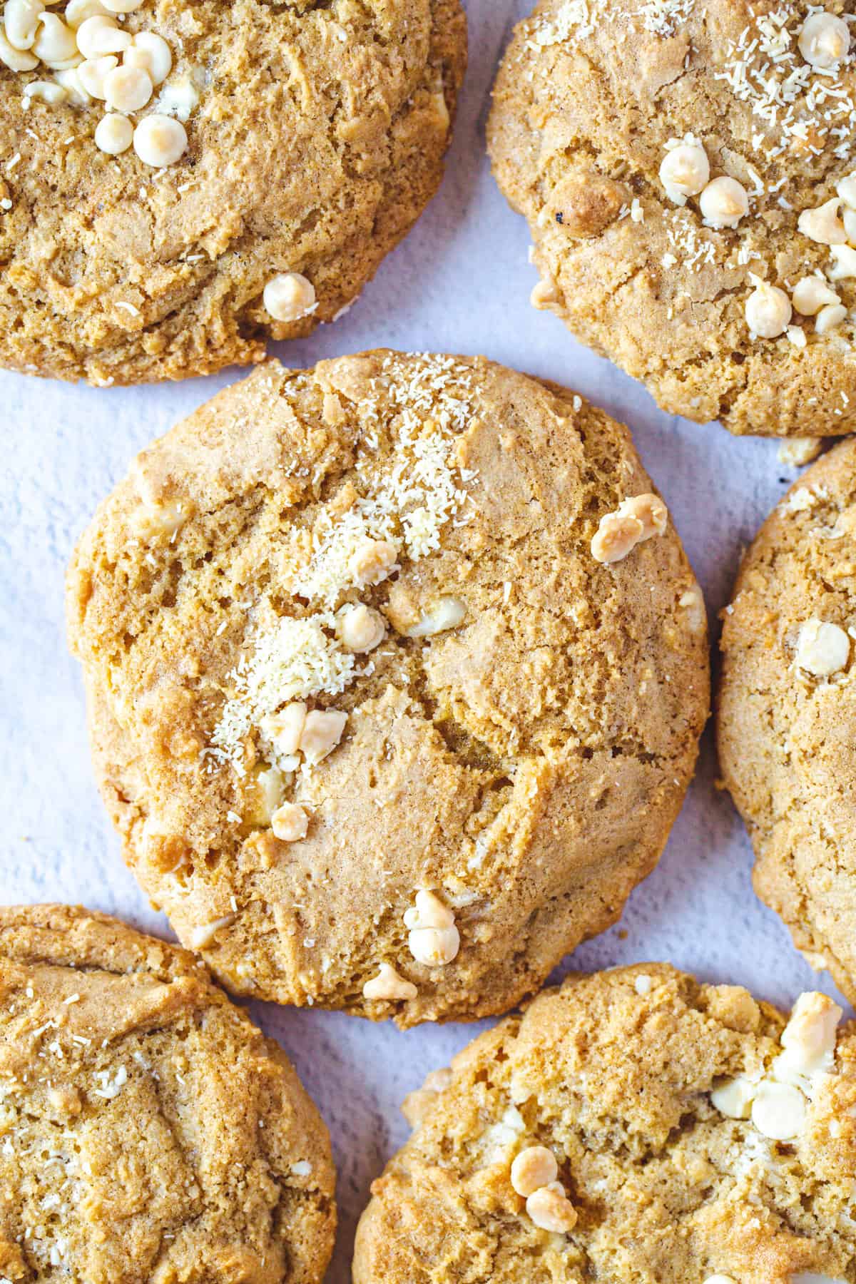 white chocolate chip cookies overhead