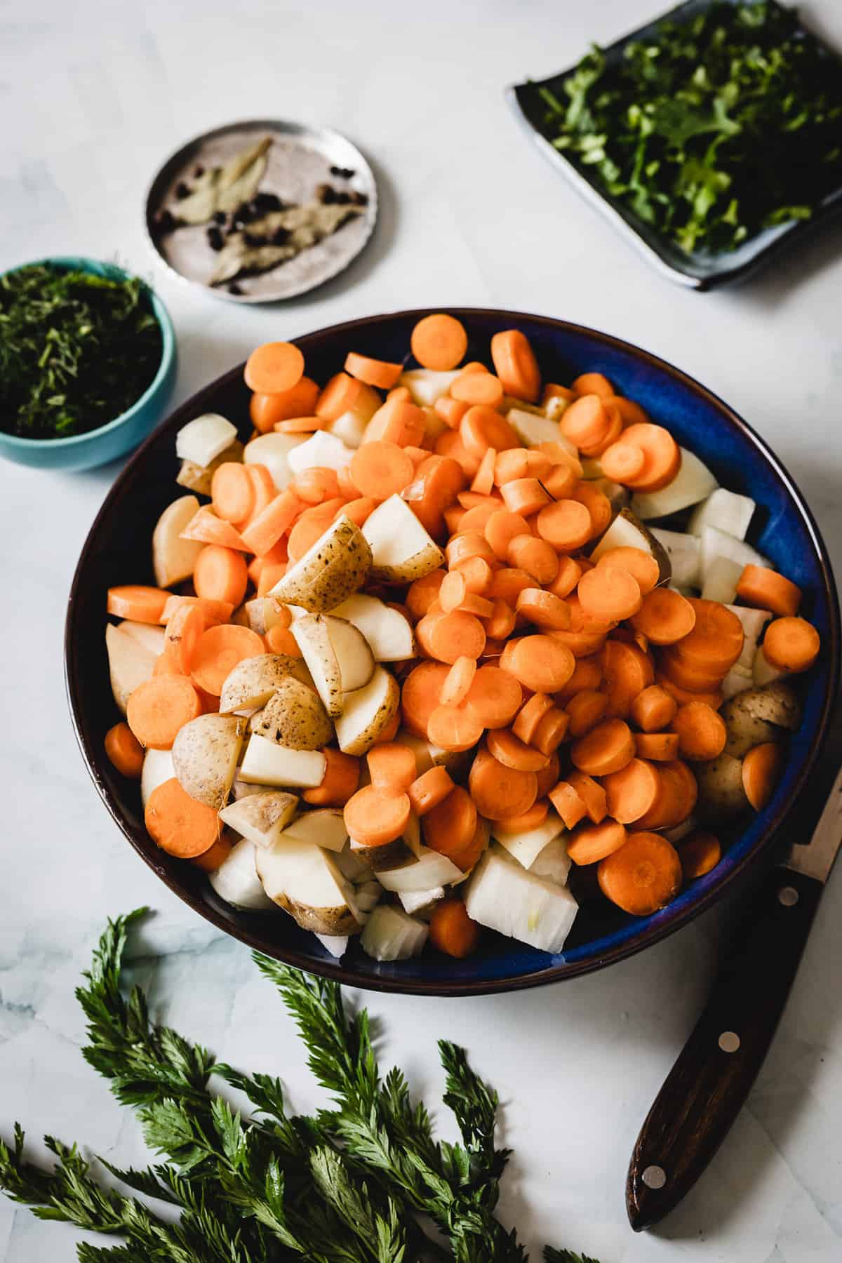 diced vegetables